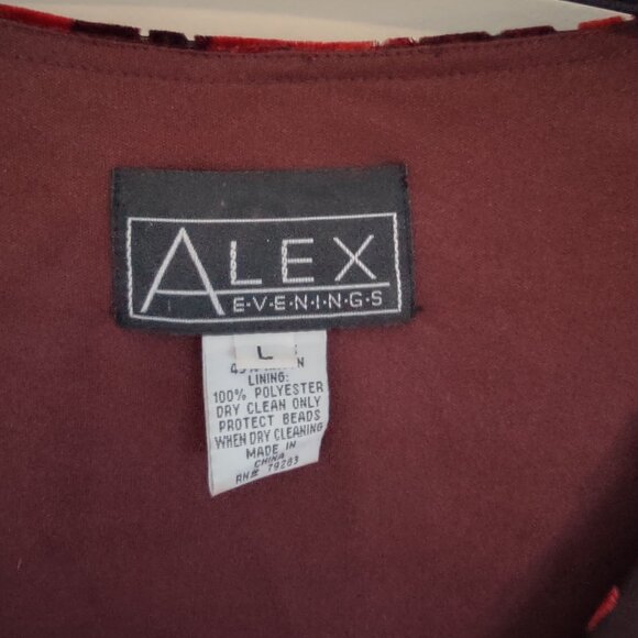 Alex Evenings Dressy Blouse Red & Black Velvet size Lg - Picture 4 of 4